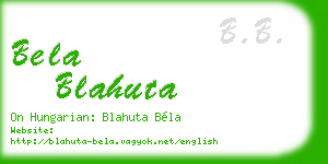 bela blahuta business card